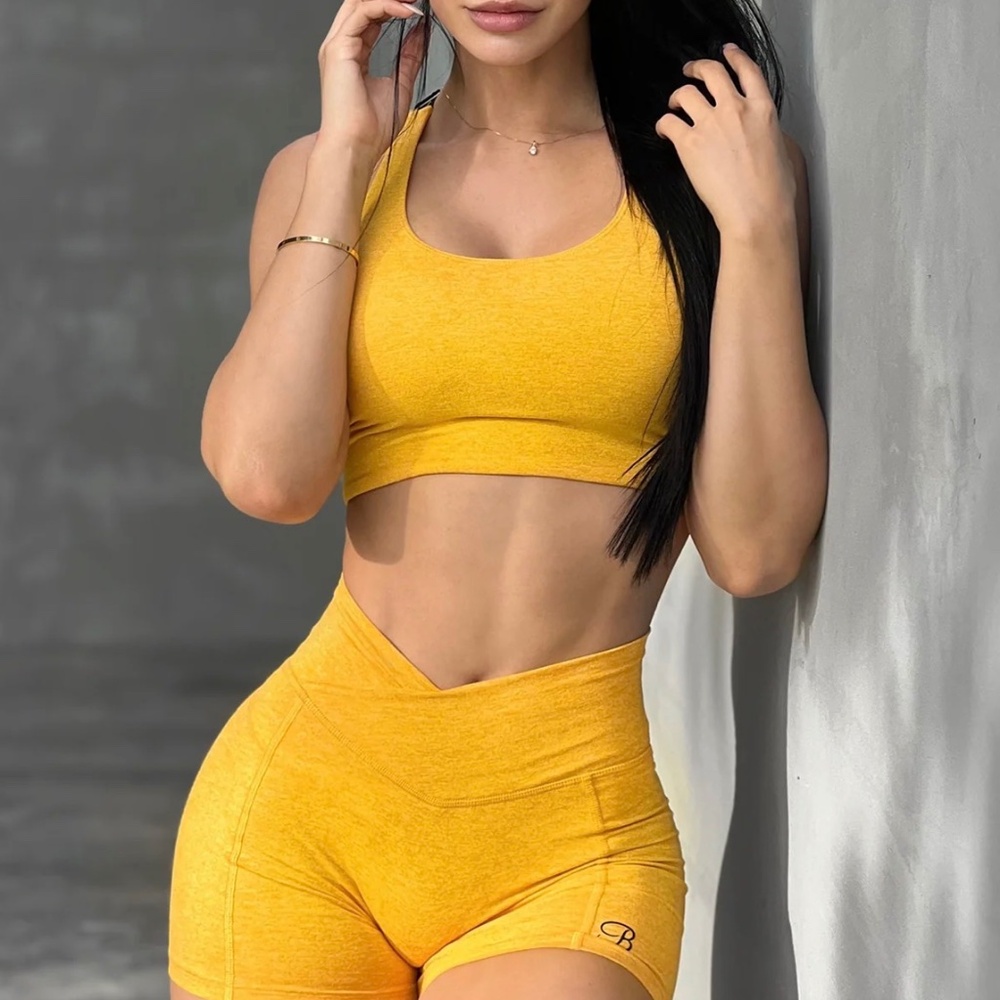 Bombshell Sportswear 3 piece set- Sunset Yellow size small